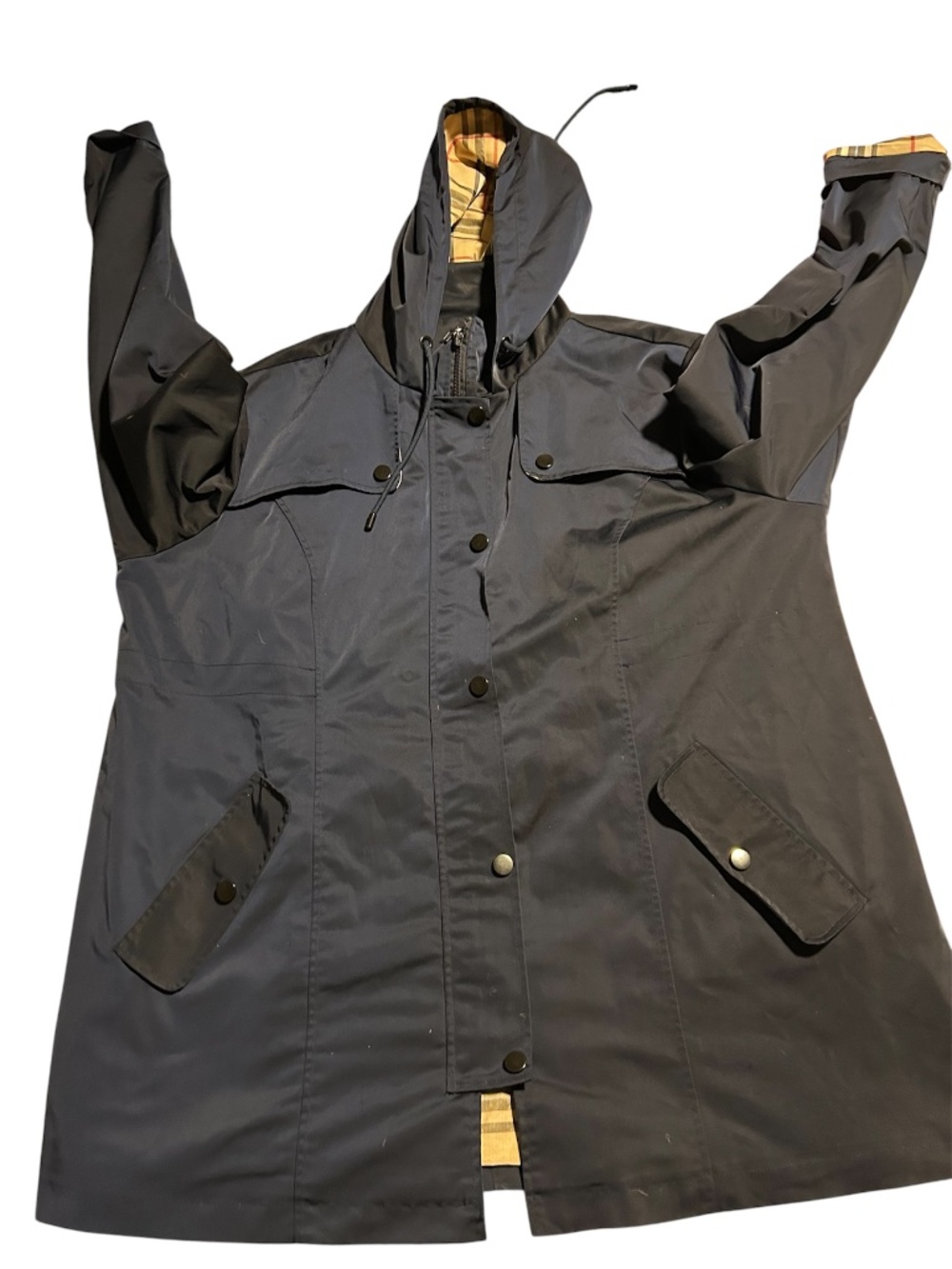 SaphiRose Rain Jacket Black Hooded XXL